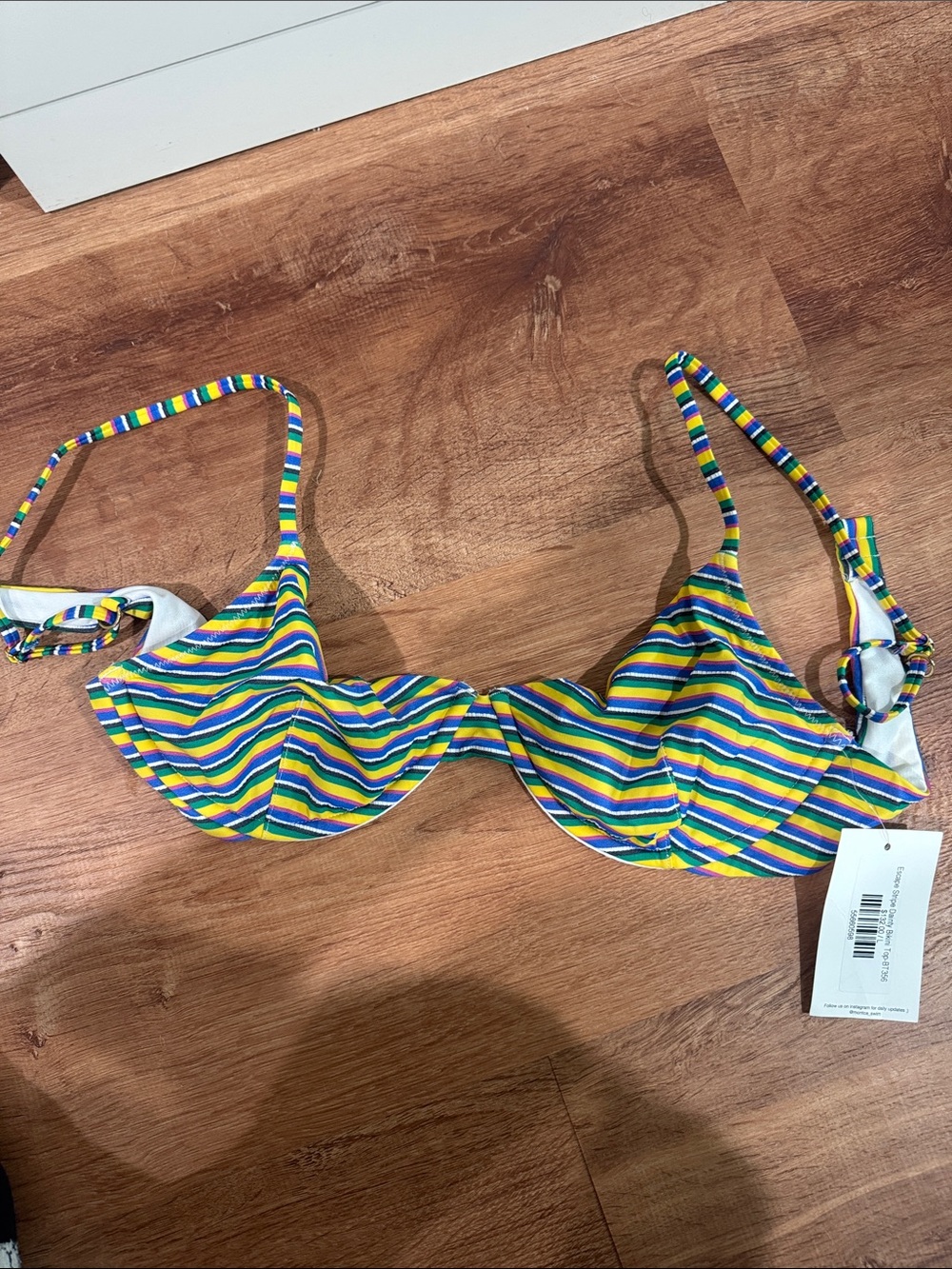 Montce NWT Striped Multicolor Underwire Bikini Top